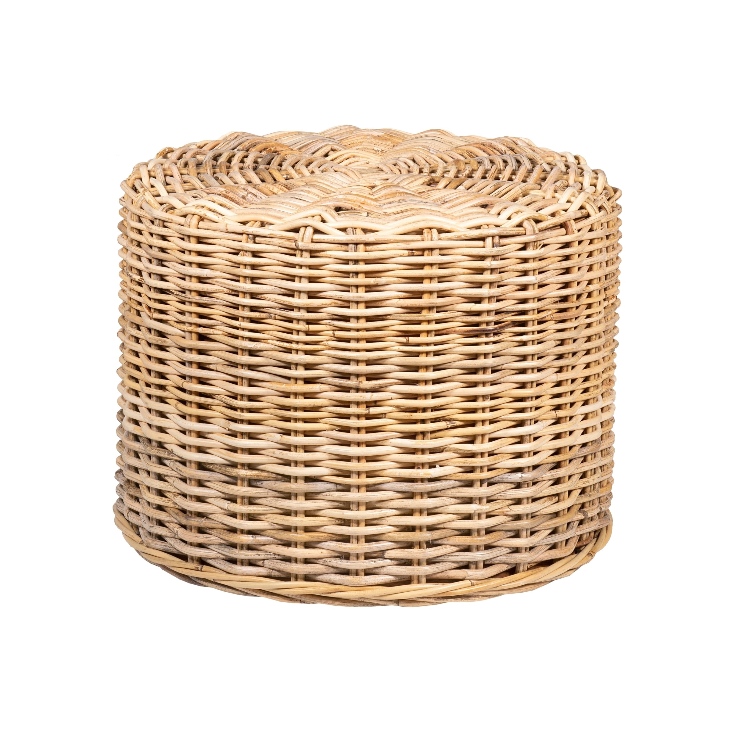 Natural rattan tambour vintage style - poufs