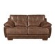 preview thumbnail 1 of 2, Devante Leather Look Loveseat Brown