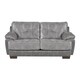 preview thumbnail 4 of 2, Devante Leather Look Loveseat Silver