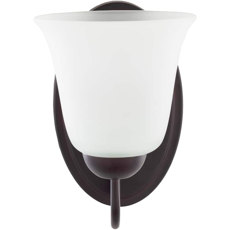 Artistic Weavers Denzel Glass Traditional 1-Light Wall Sconce - 8.5"H x 6"W x 7.5"D - 8.5"H x 6"W x 7.5"D - Brown