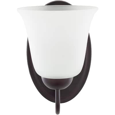 Artistic Weavers Denzel Glass Traditional 1-Light Wall Sconce - 8.5"H x 6"W x 7.5"D