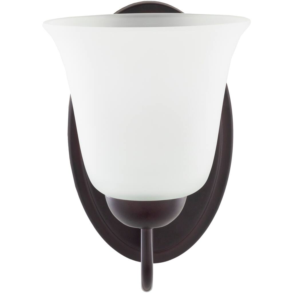Denzel Glass Traditional 1-Light Wall Sconce - 8.5"H x 6"W x 7.5"D