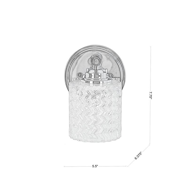 Artistic Weavers Ezel Traditional Chevron Glass 1-Light Wall Sconce - 7.75"H x 5.5"W x 6.375"D