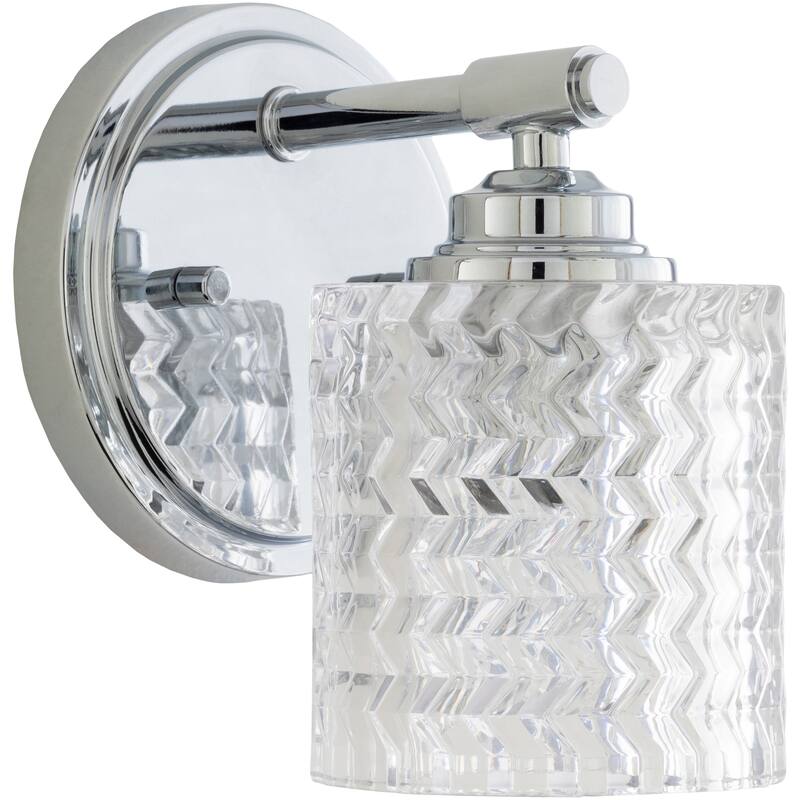 Artistic Weavers Ezel Traditional Chevron Glass 1-Light Wall Sconce - 7.75"H x 5.5"W x 6.375"D