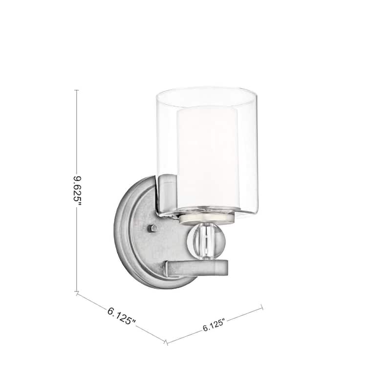 Haskins Contemporary Glass 1-Light Wall Sconce - 9.625"H x 6.125"W x 6.125"D