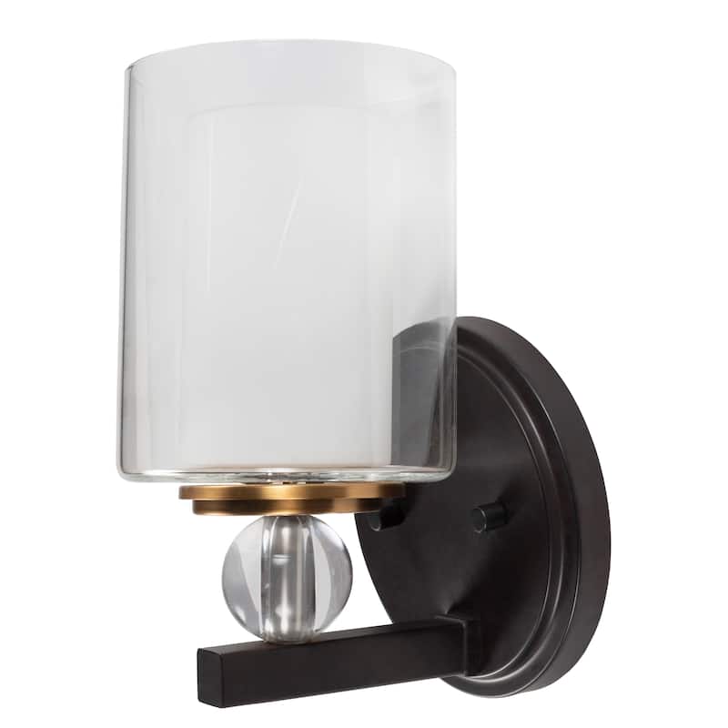 Haskins Contemporary Glass 1-Light Wall Sconce - 9.625"H x 6.125"W x 6.125"D