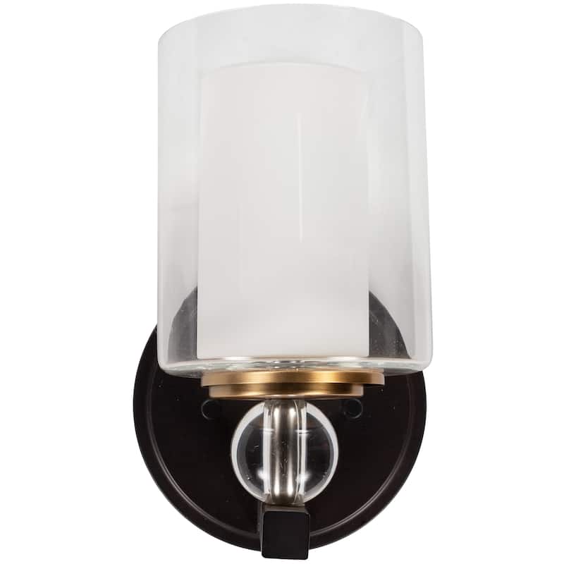 Haskins Contemporary Glass 1-Light Wall Sconce - 9.625"H x 6.125"W x 6.125"D - 9.625"H x 6.125"W x 6.125"D - Brown