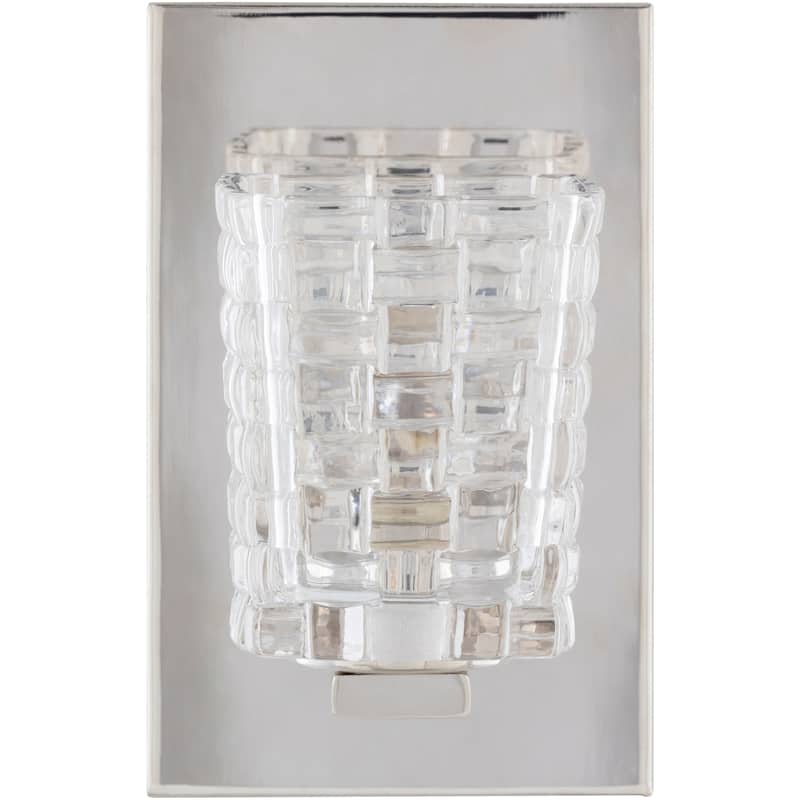 Samoa Traditional Textured Glass 1-Light Wall Sconce - 7.125"H x 4.5"W x 5.125"D - 7.125"H x 4.5"W x 5.125"D - Nickel