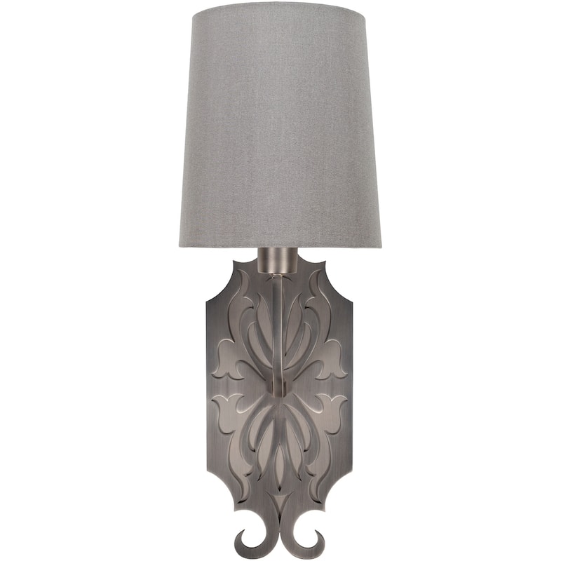 Roxie Glam Antiqued 1-Light Wall Sconce - Nickel - 6.88"H x 4.21"W x 0.7"D