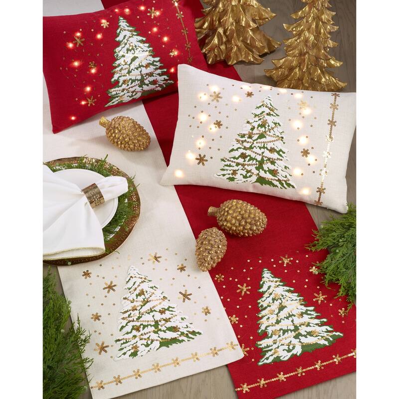Table Runner With Christmas Tree Design - 13"x72"