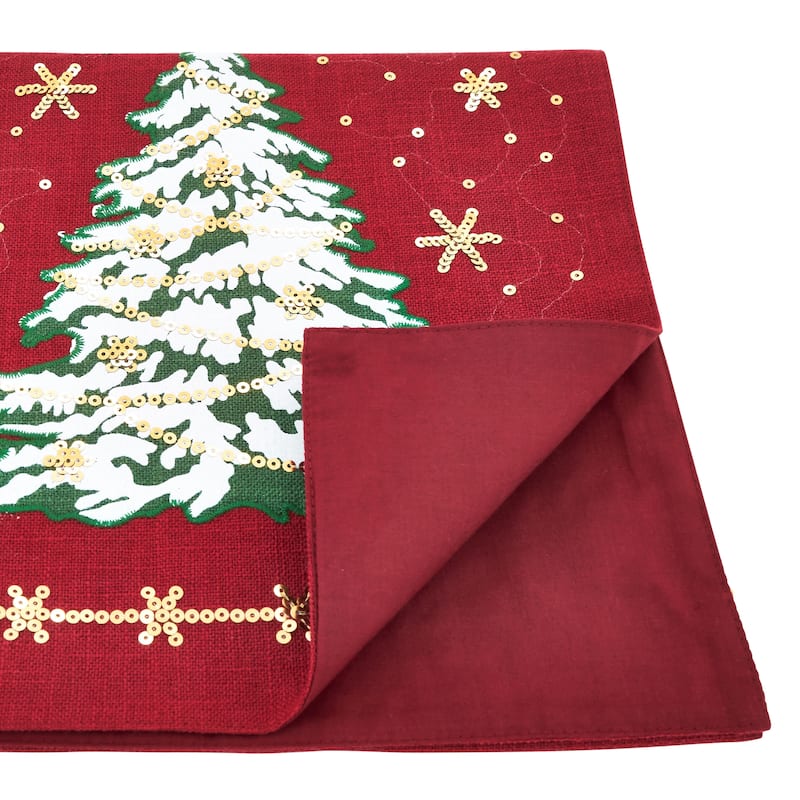 Table Runner With Christmas Tree Design - 13"x72"