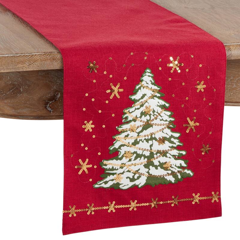Table Runner With Christmas Tree Design - 13"x72"