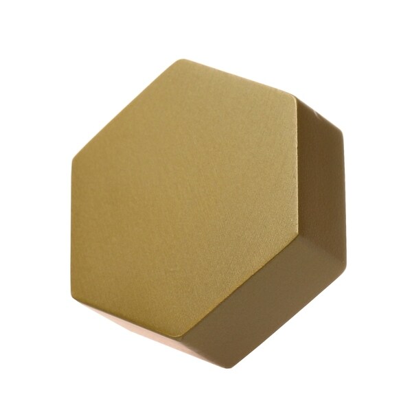 GlideRite 5-Pack 1-1/2 Inch Solid Hexagon Cabinet Knob Satin Gold. Opens flyout.