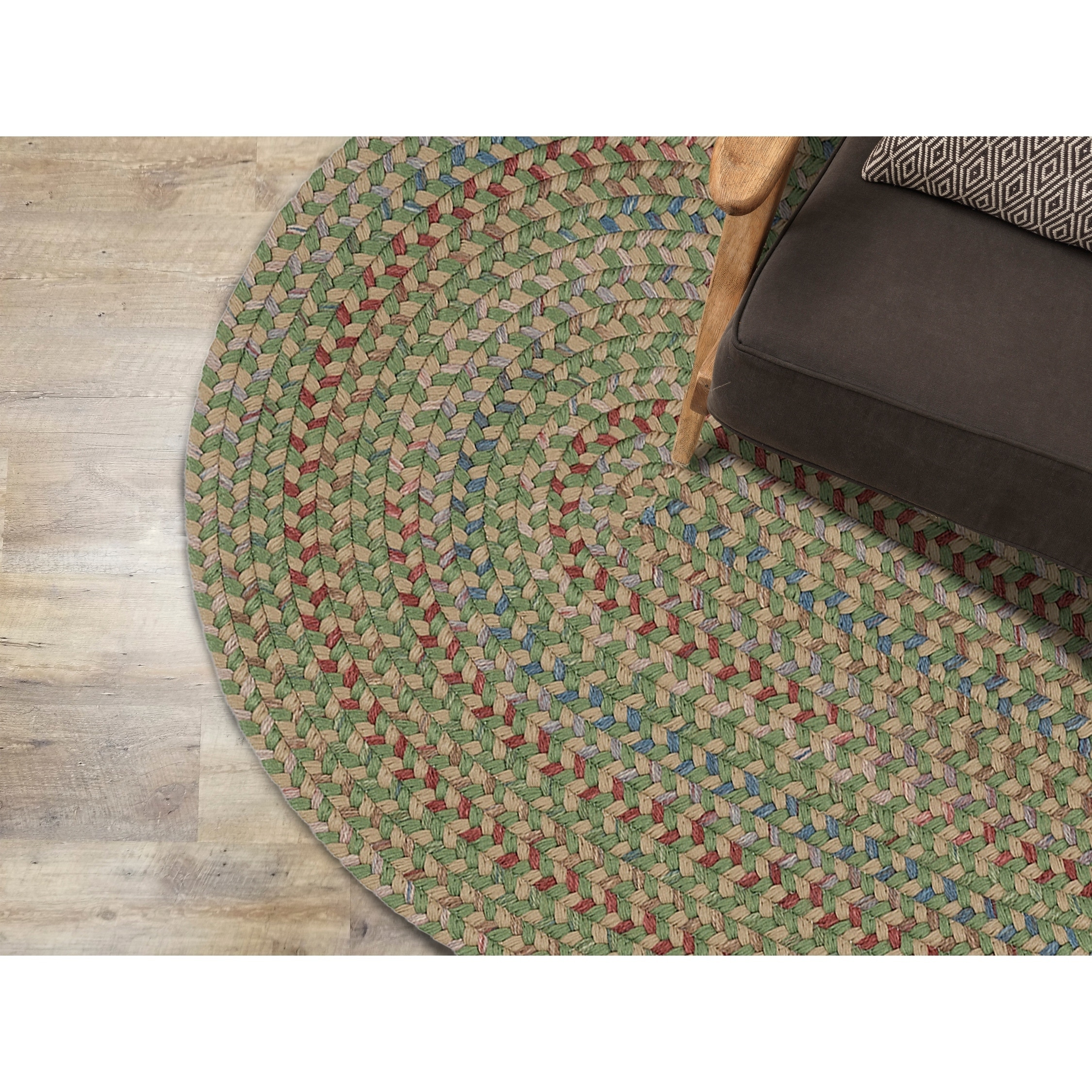 Rustic Multicolor Wool Oval Braided Rug - On Sale - Bed Bath & Beyond -  14639600