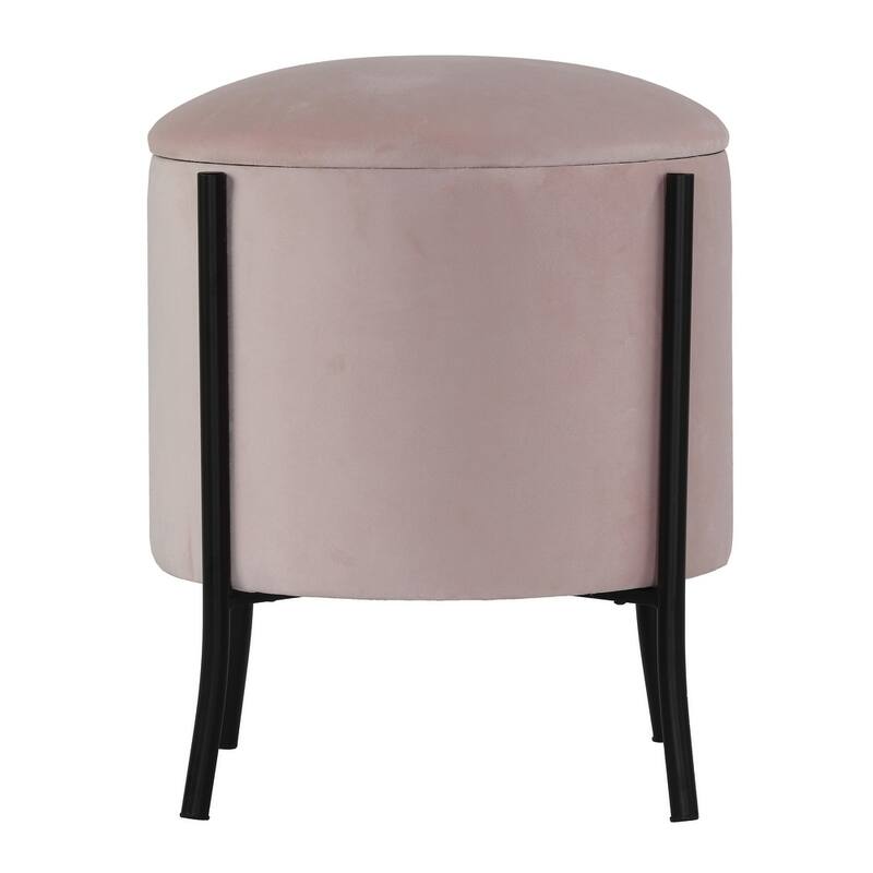 Cortesi Home Seattle Storage Ottoman, Blush Pink Velvet