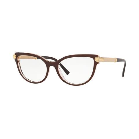 Versase VE3270Q 5300 52 Top Brown/transparent Woman Cat Eye Eyeglasses