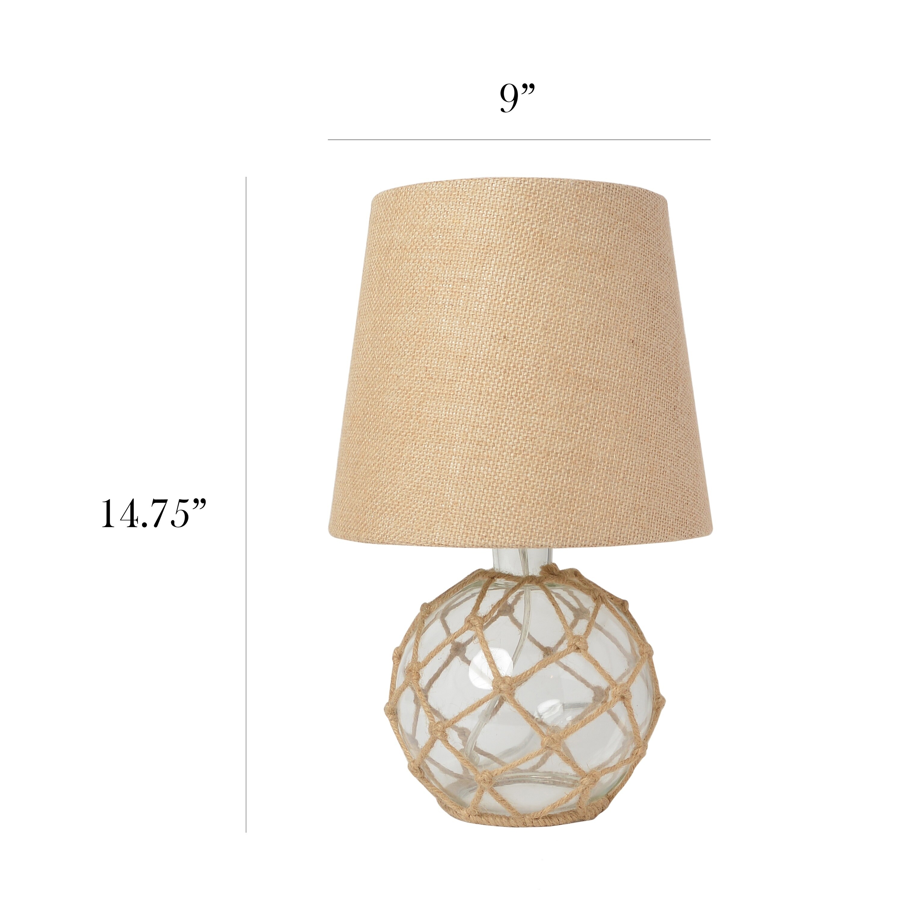 rope and sea glass table lamp