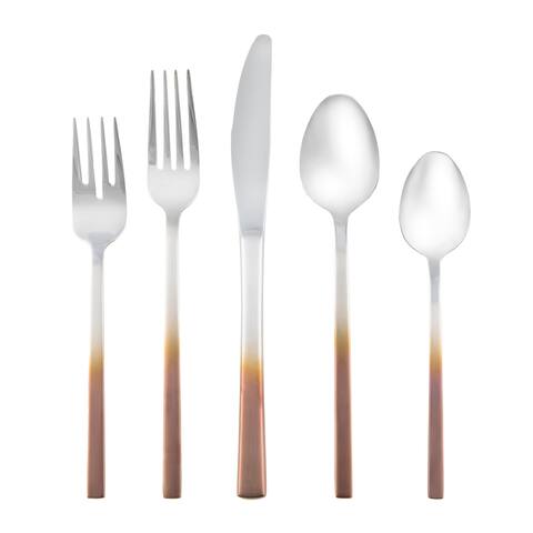Cambridge Silversmiths Kelvin Copper Ombre Satin Mirror 18/8- 20 Piece Flatware Set - 20 Piece set