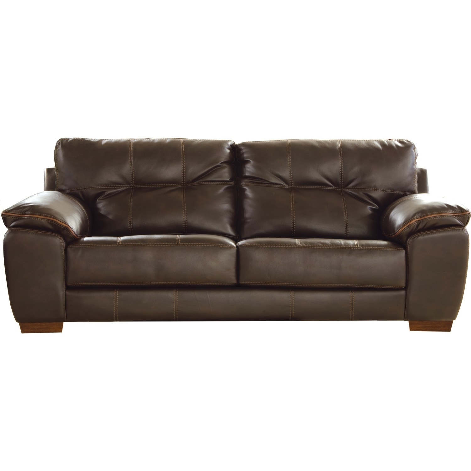 Elmer Contemporary Faux Leather Sofa - On Sale - Overstock - 29583286