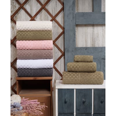 Glossy Turkish Cotton 4 Piece Bath Towel Set - 28'x54' Bath Towels