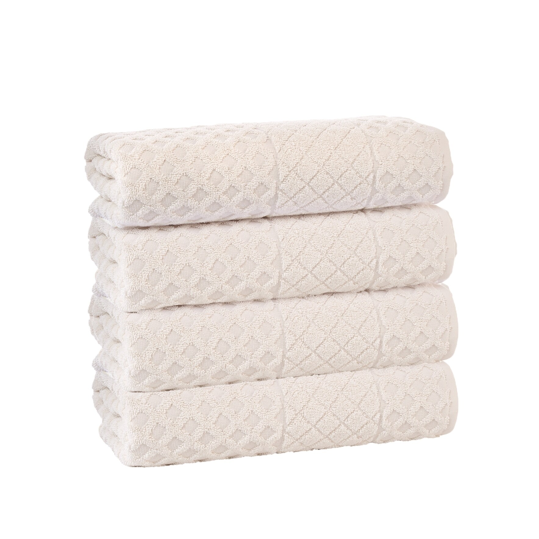 4pc Anton Turkish Cotton Bath Towel Set White - Enchante Home