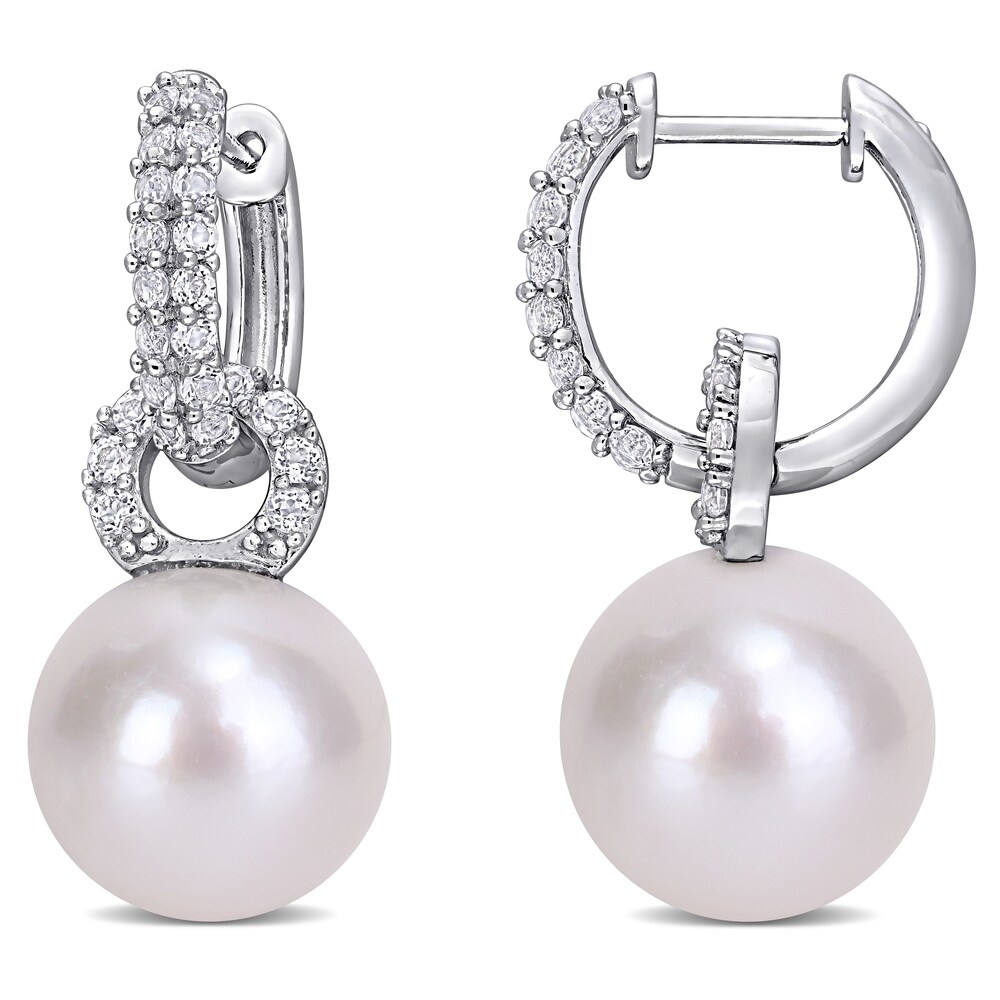 Small Diamond-Shaped Mother of Pearl 925 Sterling Silver Dangle Earrings