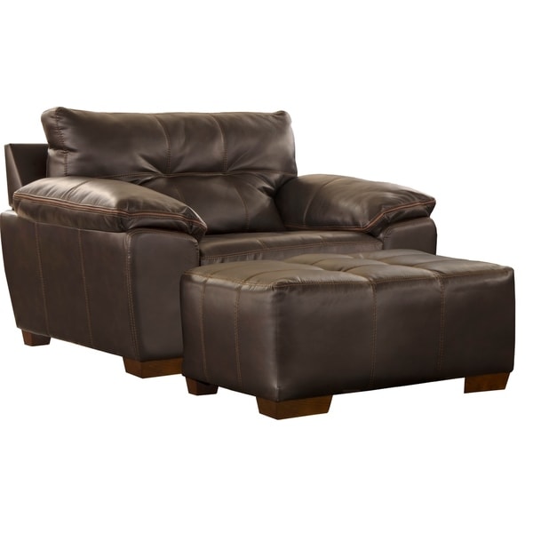 vegan leather chair and ottoman