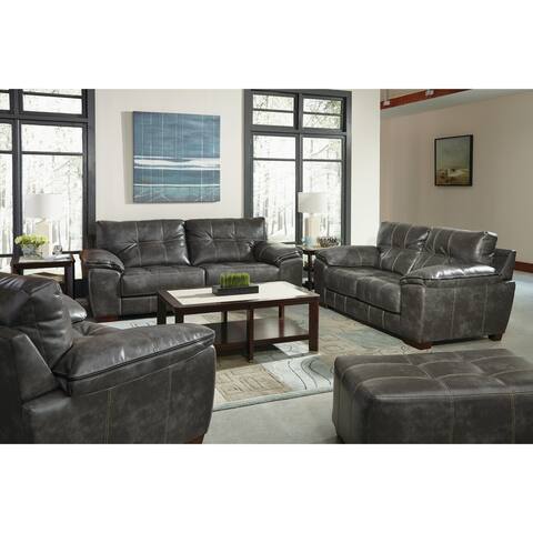 Elmer Faux Leather Sofa and Loveseat Living Room Set