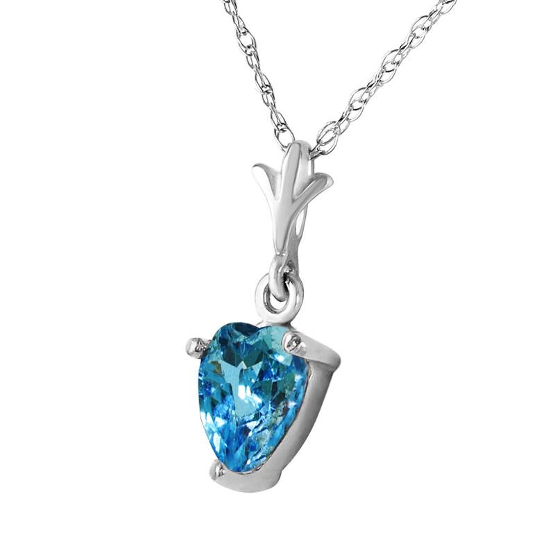 1.15 Carat 14K White Gold Lafayette Blue Topaz Necklace