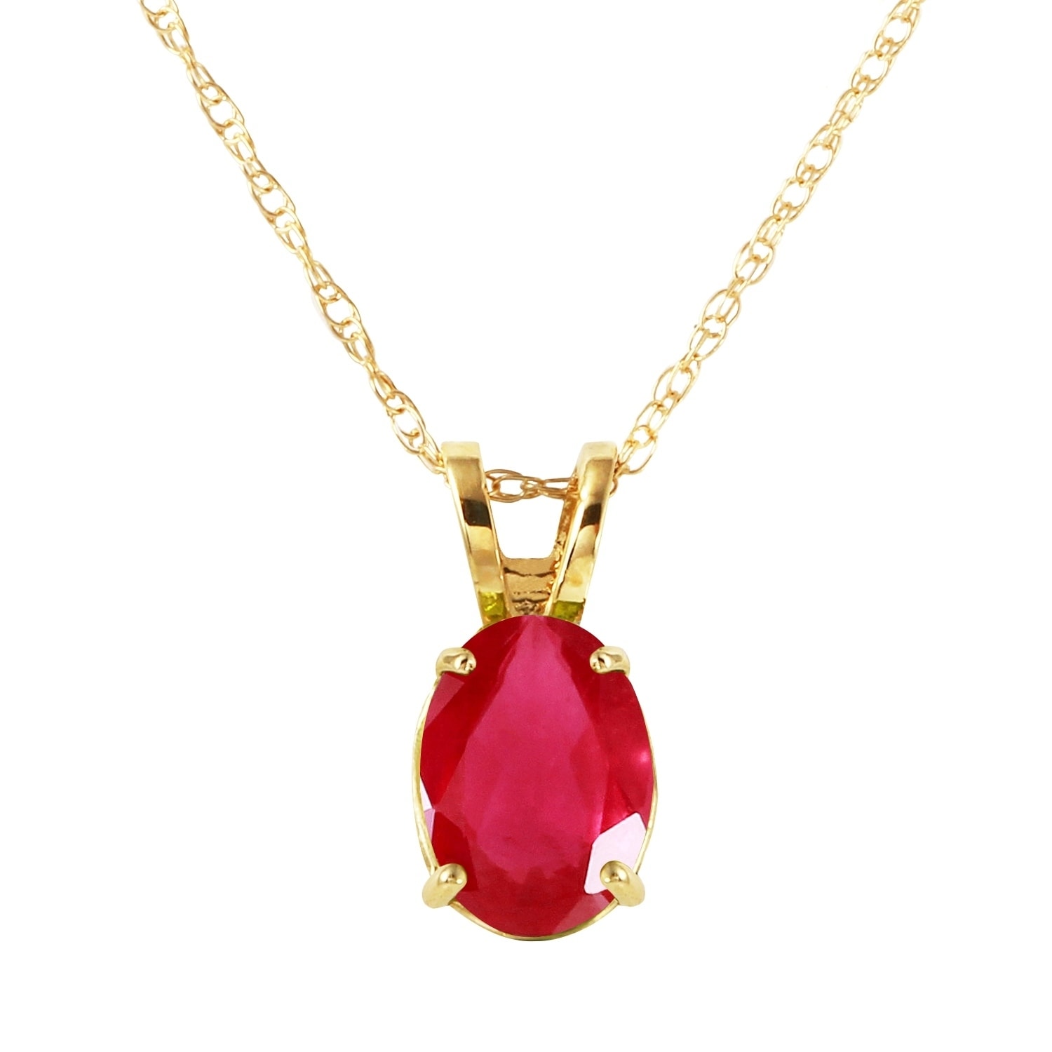 MayaMila 1 Carat 14K Gold Necklace Natural Ruby
