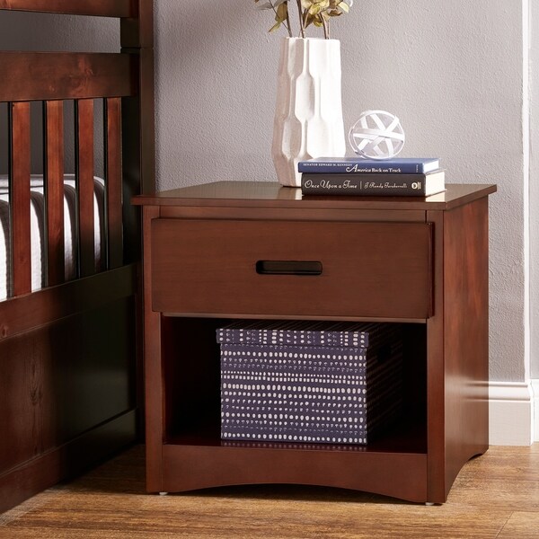 Hunter Traditional Dark Cherry Wood 1 Drawer Nightstand By Inspire Q Junior