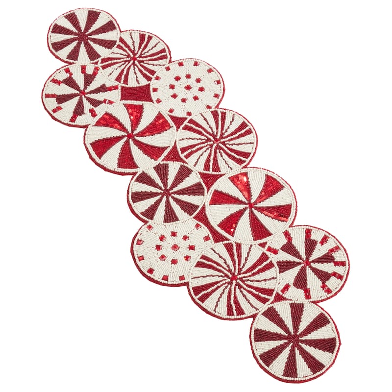 Beaded Candy Cane Table Runner
