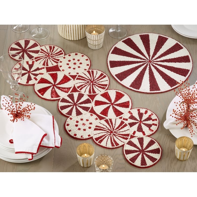 Beaded Candy Cane Table Runner