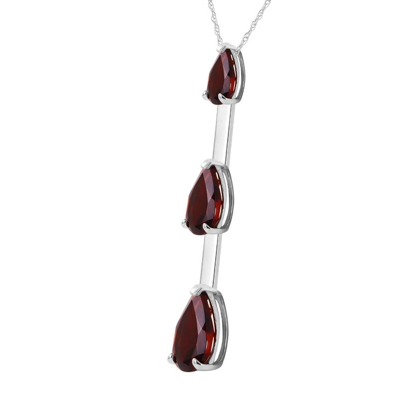 1.71 Carat 14K White Gold Necklace Natural Garnet