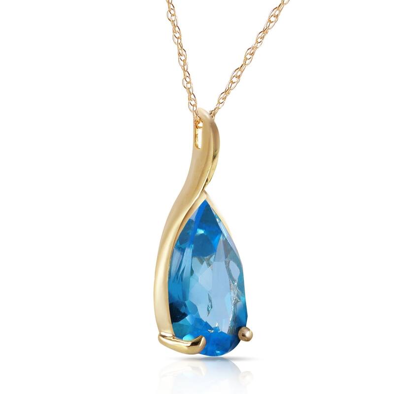 4.7 Carat 14K Gold Love Sonnets Blue Topaz Necklace