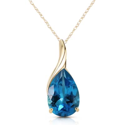 4.7 Carat 14K Gold Love Sonnets Blue Topaz Necklace
