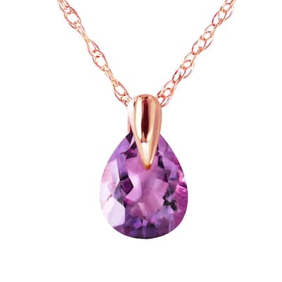 0.68 Carat 14K Rose Gold Enduring Amethyst Necklace