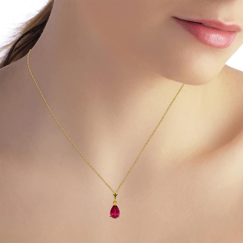 1.75 Carat 14K Gold House of Flesh Ruby Necklace