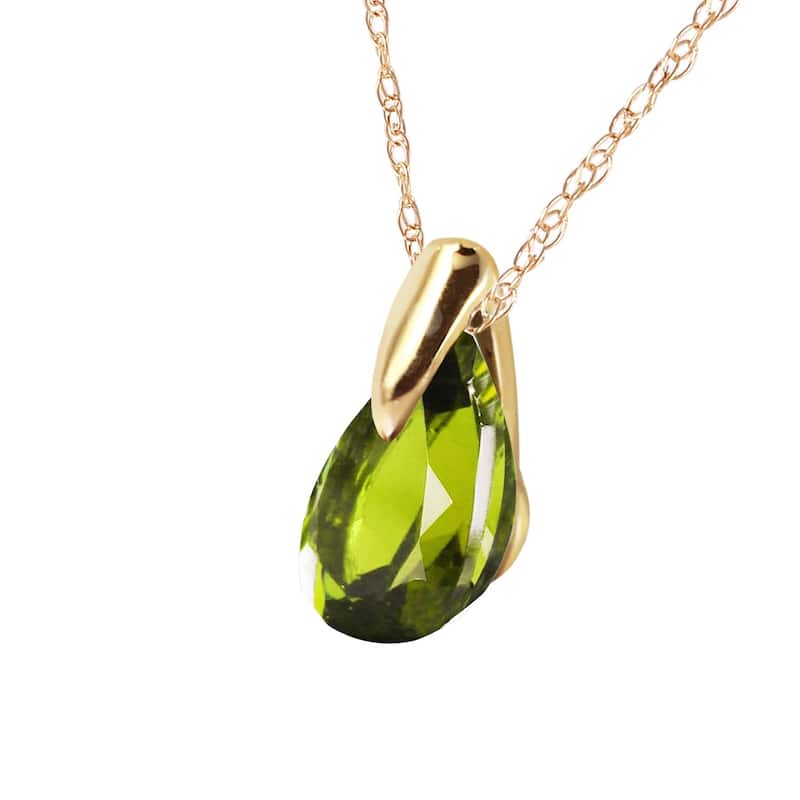 0.68 Carat 14K Gold Fond Kiss Peridot Necklace