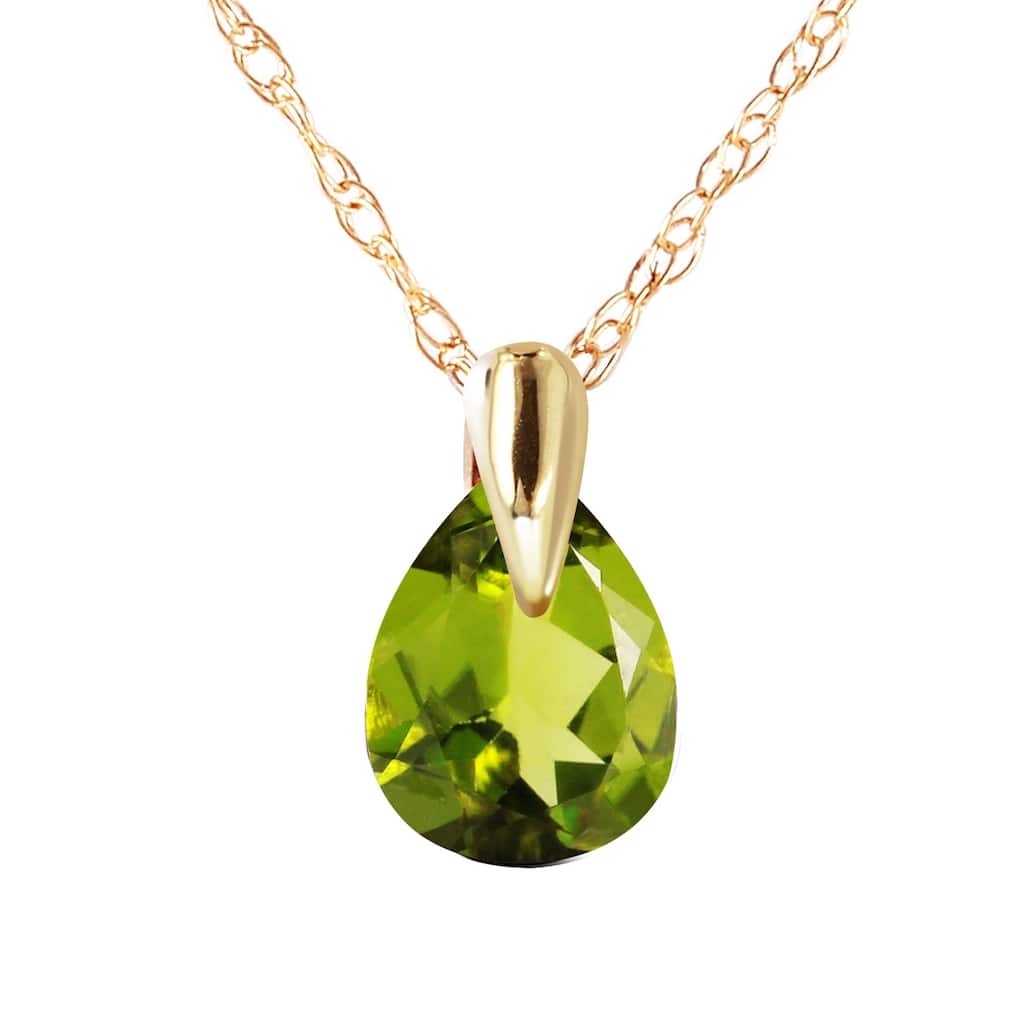 0.68 Carat 14K Gold Fond Kiss Peridot Necklace