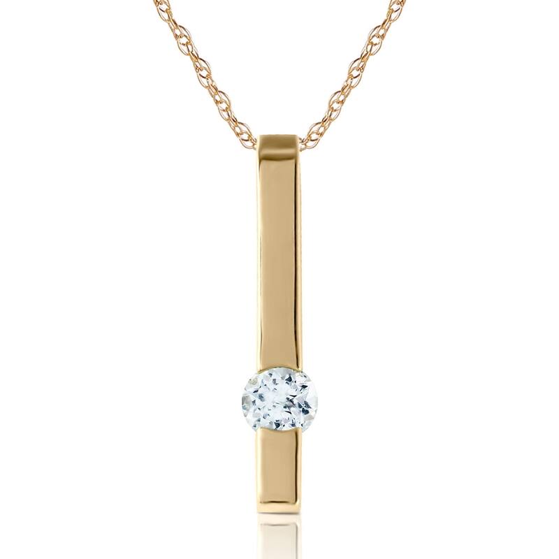0.25 Carat 14K Gold Raise The Bar Aquamarine Necklace