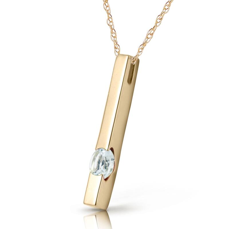 0.25 Carat 14K Gold Raise The Bar Aquamarine Necklace