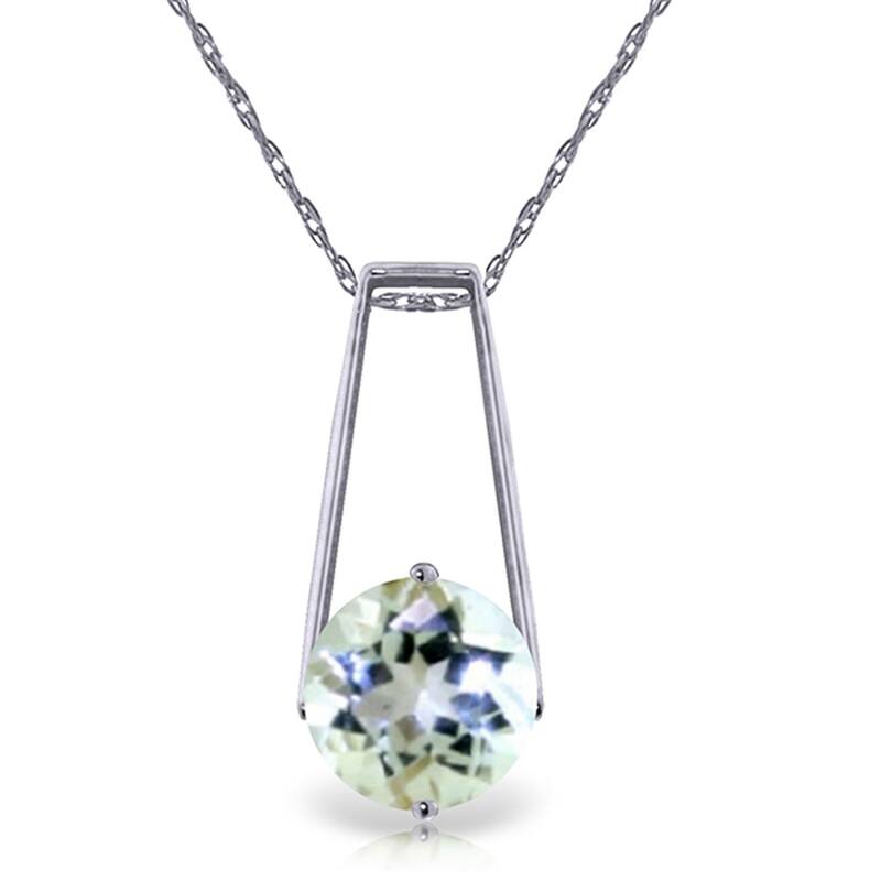 1.45 Carat 14K White Gold Gold Necklace Aquamarine