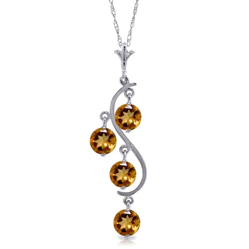 2.25 Carat 14K White Gold Reasonable Caution Citrine Necklace