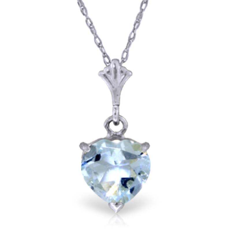 1.15 Carat 14K White Gold Make It Anywhere Aquamarine Necklace