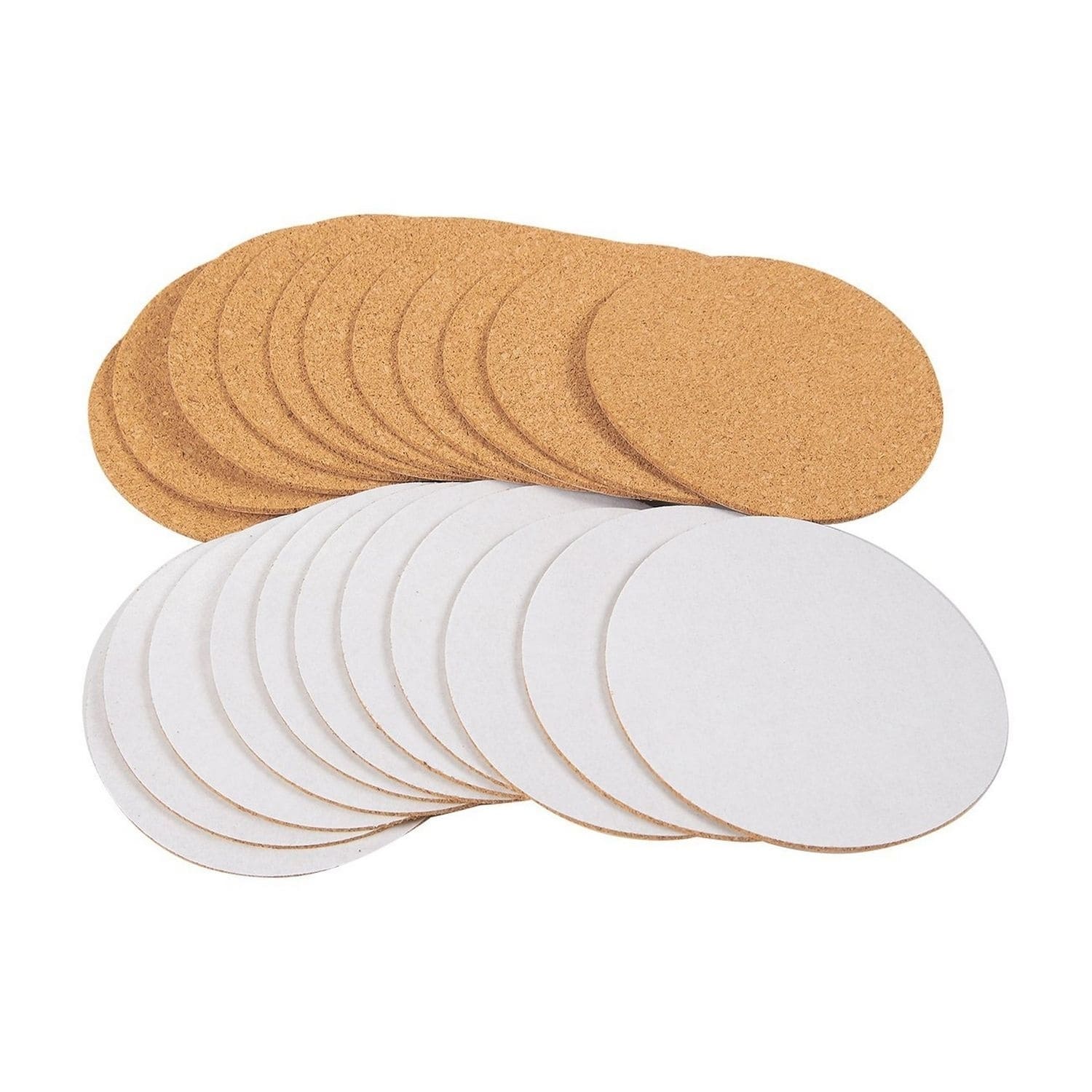 Round Unglazed Ceramic Tiles with Cork for Crafts, DIY Coasters (4, Set of  12)