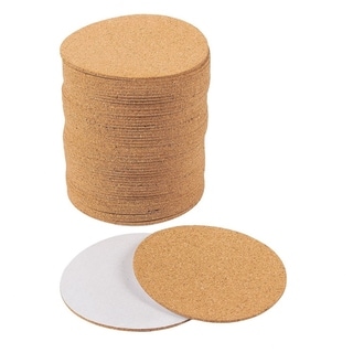 120pcs Self Adhesive Cork Sheet 4 Inch Non-slip Coasters Square & Round Cork Tiles Backing Sheets Cork Mats Board For DIY Coasters Craft Material Cork - View #14