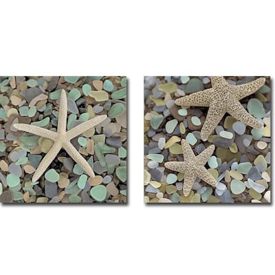 Crystal Harbor 10 & 11 by Alan Blaustein 2-pc Gallery Wrapped Canvas Giclee Art Set (18 in x 18 in Each Canvas in Set)
