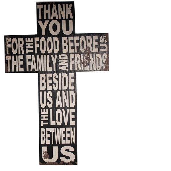 Shop Wood Faith Cross Wall Decor With Typography Black And White