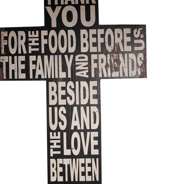 Shop Wood Faith Cross Wall Decor With Typography Black And White